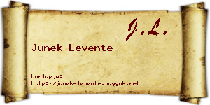 Junek Levente névjegykártya