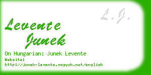 levente junek business card